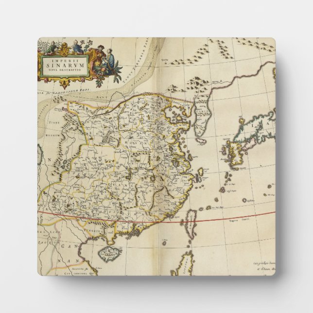 Placa Expositora Mapa de época de China | 1662 (Frente)