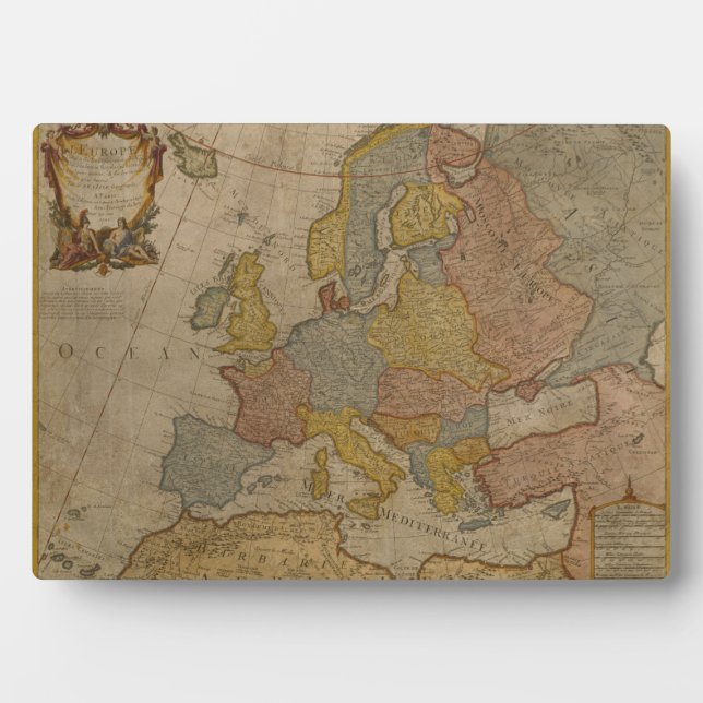 Placa Expositora Mapa de Europa | 1700 (Frente)