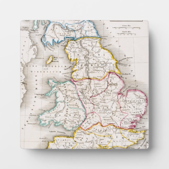 Placa Expositora Mapa de Inglaterra | Britannia Antiqua (Frente)
