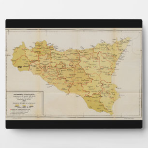 Placa Expositora Mapa de la actividad mafiosa en Sicilia Italia 190