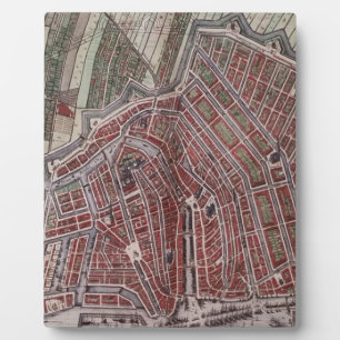 Placa Expositora Mapa de la ciudad de Réplica de Amsterdam 1652