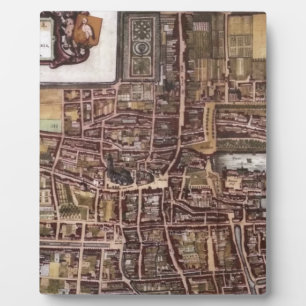 Placa Expositora Mapa de la ciudad de Réplica de La Haya 1649