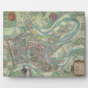 Placa Expositora Mapa de Luxemburgo, de 'Civitates Orbis Terrarum'