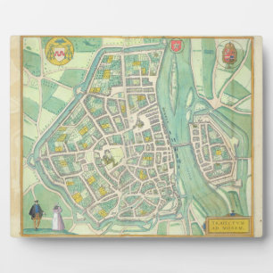 Placa Expositora Mapa de Maastricht, de 'Civitates Orbis Terrarum'