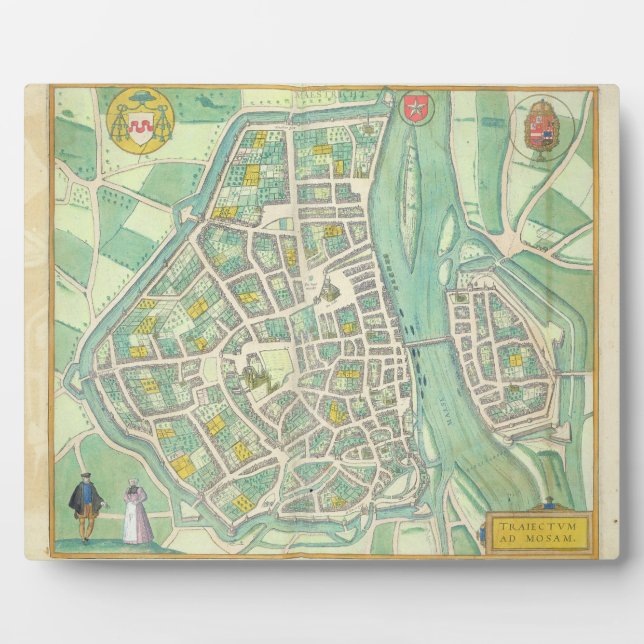 Placa Expositora Mapa de Maastricht, de 'Civitates Orbis Terrarum' (Frente)