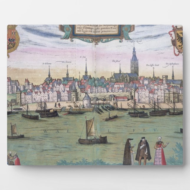 Placa Expositora Mapa de Nijmegen, de 'Civitates Orbis Terrarum' b (Frente)
