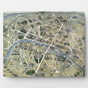Placa Expositora Mapa de París durante el periodo de los Grandes