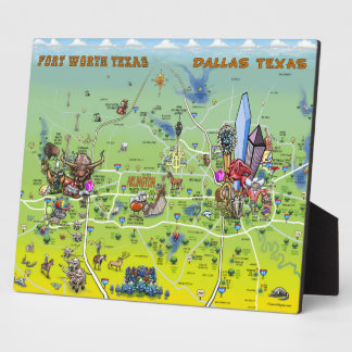 Placa Expositora Mapa de Personalizados de Dallas Fort Worth