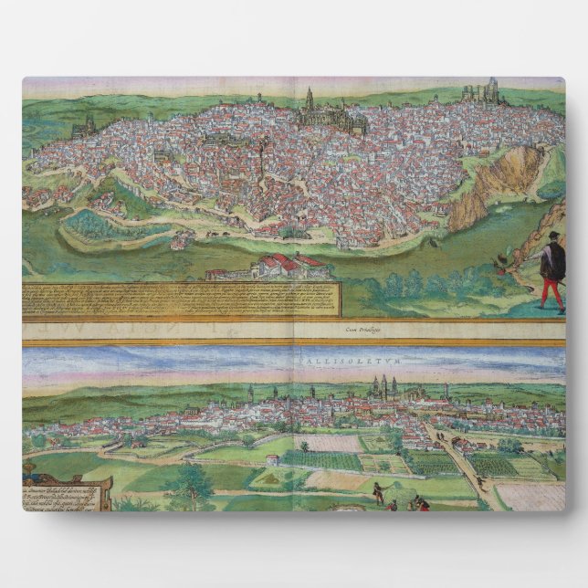 Placa Expositora Mapa de Toledo y Valladolid, de 'Civitates Orbi' (Frente)