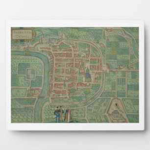 Placa Expositora Mapa de Trento, de 'Civitates Orbis Terrarum' por