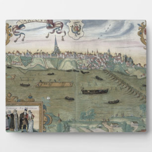 Placa Expositora Mapa de Varsovia, de 'Civitates Orbis Terrarum' po