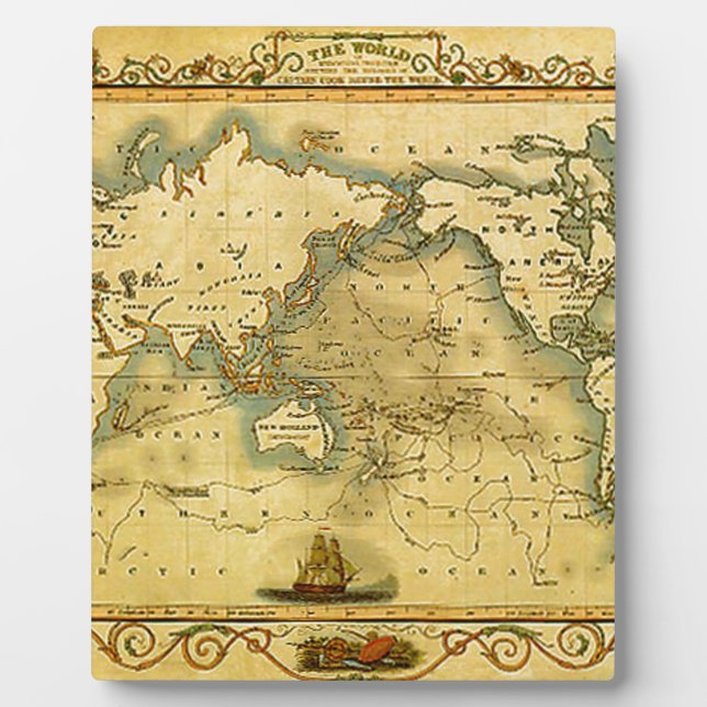 Placa Expositora Mapa del mundo antiguo (Frente)