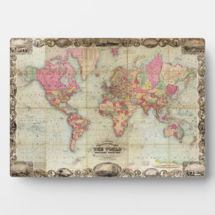 Placa Expositora Mapa del mundo antiguo de John Colton, alrededor d