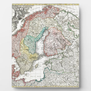 Placa Expositora Mapa del Viejo Mundo del Norte de Europa