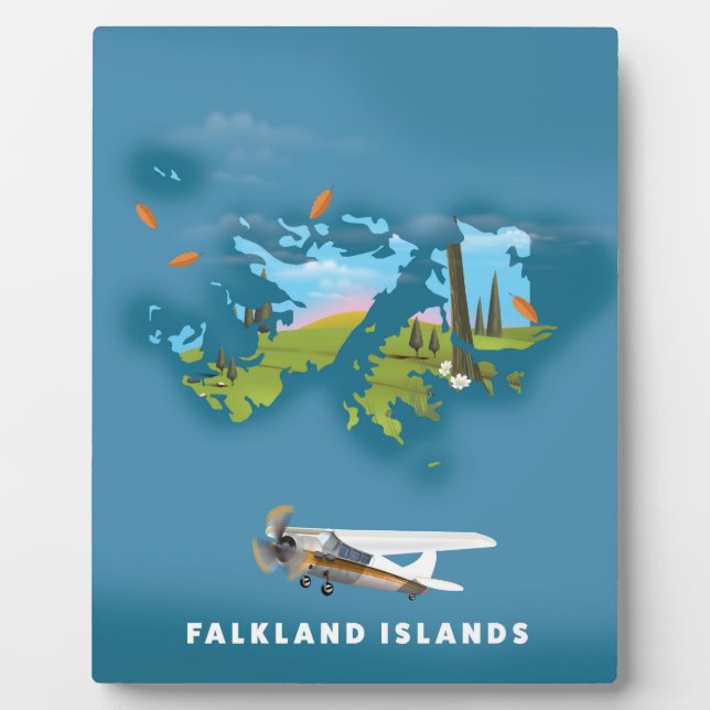 Placa Expositora Mapa ilustrado de las islas Malvinas (Frente)
