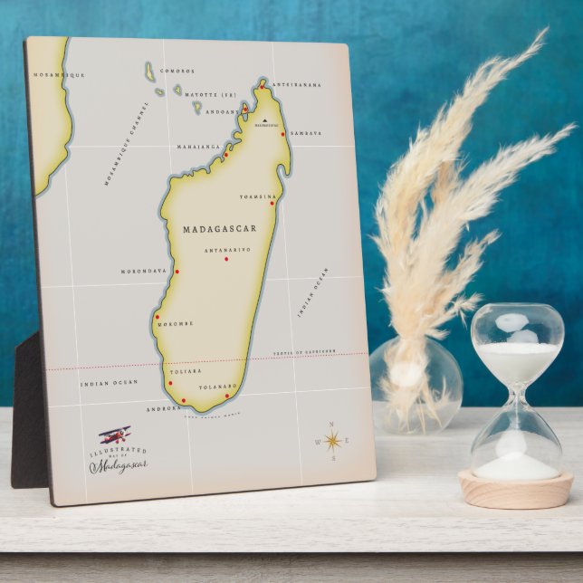 Placa Expositora Mapa ilustrado de Madagascar (Lado)