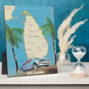 Placa Expositora Mapa ilustrado de Sri Lanka