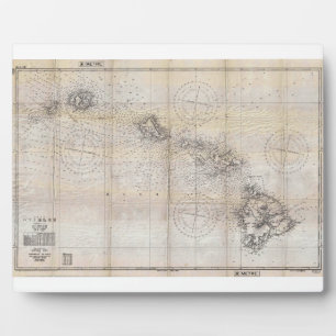 Placa Expositora Mapa japonés de Pearl Harbor de Hawái de 1939