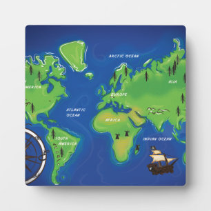 Placa Expositora Mapa Mundial