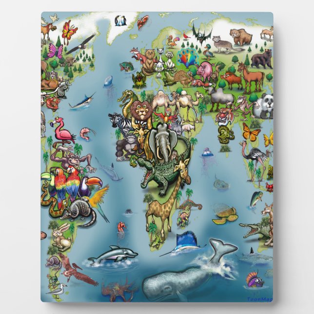 Placa Expositora Mapa mundial de animales (Frente)