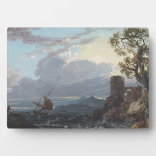 Placa Expositora Mar de tormenta con ruinas y figuras de castillo (