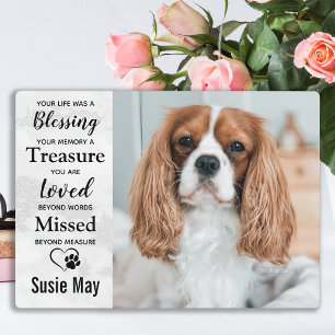 Placa Expositora Marble Mascota Loss Keepsake Mascota Memorial Phot