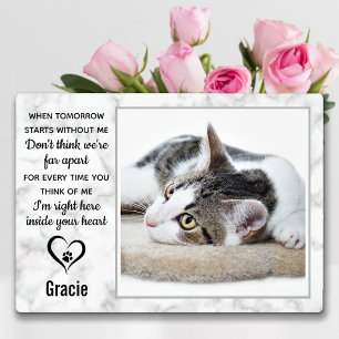 Placa Expositora Marble Mascota Pérdida Keepsake Cat Memorial Photo