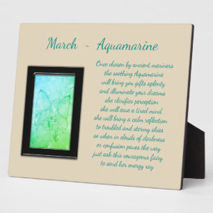 Placa Expositora March Birthstone Aquamarine