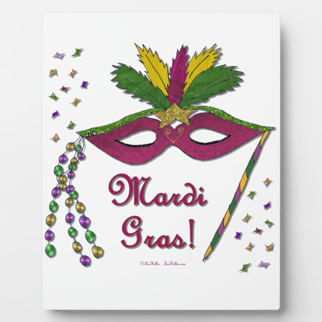 Placa Expositora Mardi Gras Mask Feather Beather (Frente)