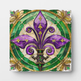 Placa Expositora Mardi Gras Sained Glass Fleur de lis