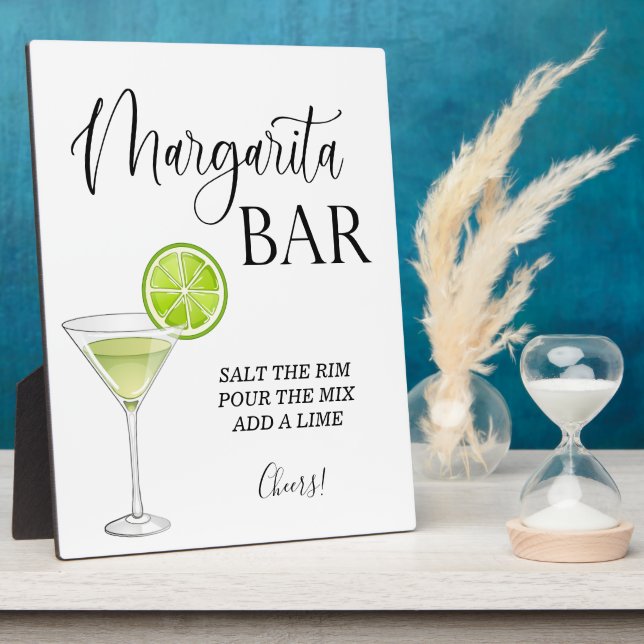 Placa Expositora Margarita Bar boda signo Tabletop Plaque (Lado)