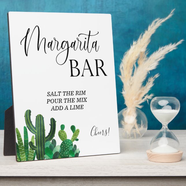 Placa Expositora Margarita Bar boda signo Tabletop Plaque (Lado)