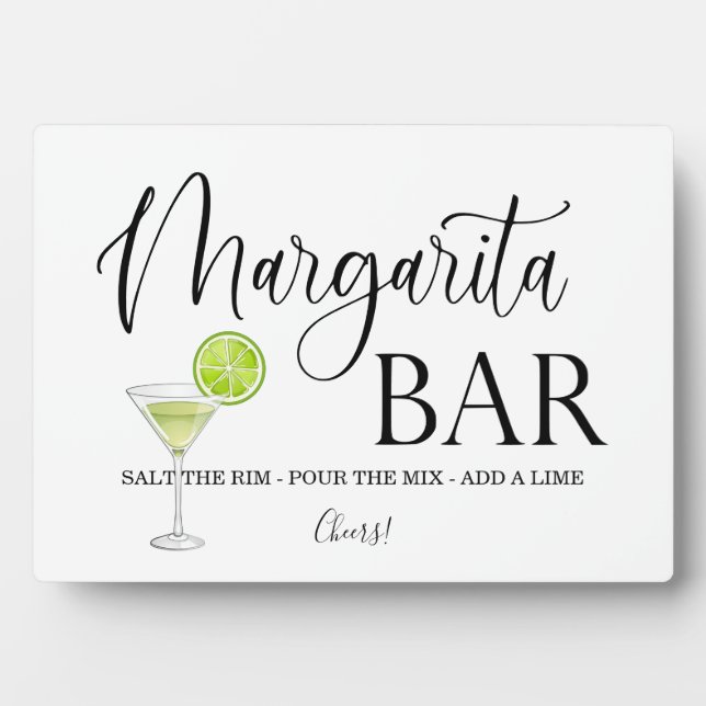 Placa Expositora Margarita Bar boda signo Tabletop Plaque (Frente)