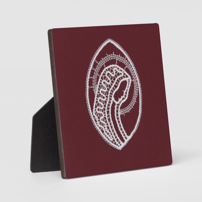 Placa Expositora María de la Santísima Virgen Católica, encaje  (Anverso)