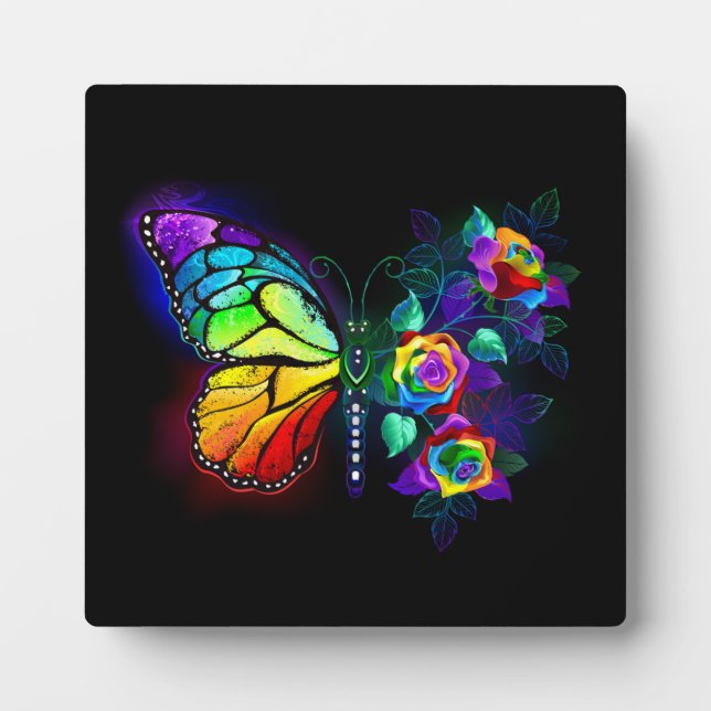 Placa Expositora Mariposa florida arcoiris (Frente)
