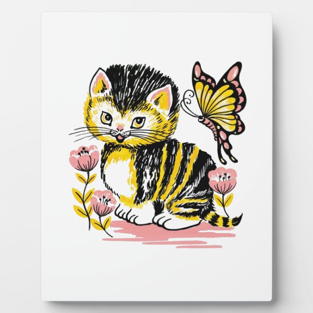 Placa Expositora Mariposa y gatitos (Frente)