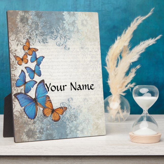 Placa Expositora Mariposas florales azules (Lado)