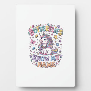 Placa Expositora Mariposas Unicornio Conocen Mi Nombre Encantador A