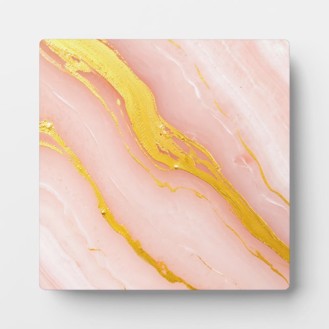 Placa Expositora Mármol con Venas de Oro Rosa Rubor (Frente)