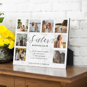 Placa Expositora Mármol de Collage de fotos de guiones de definició