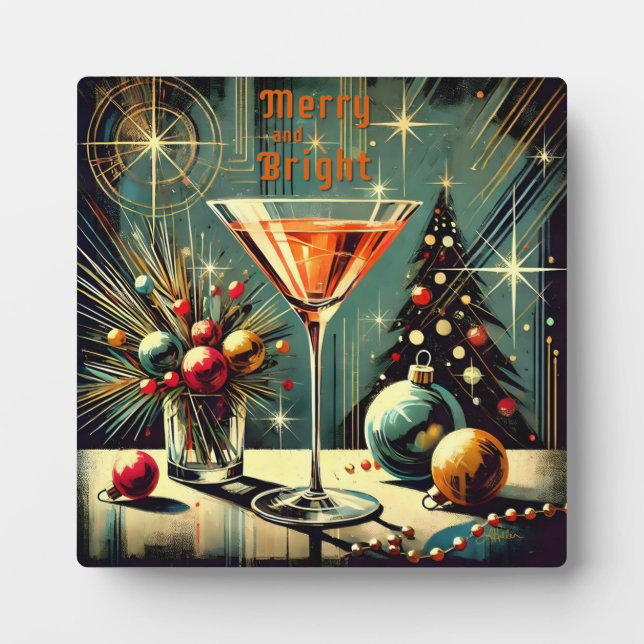 Placa Expositora Martini: Navidades merry y brillantes de los Retro (Frente)