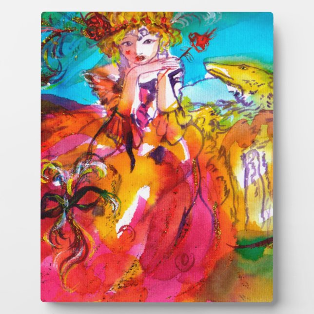 Placa Expositora Máscara de carnaval de MIRANDOLINA / Veneciana (Frente)