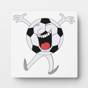 Placa Expositora Mascota de Balón de Fútbol Sonriente