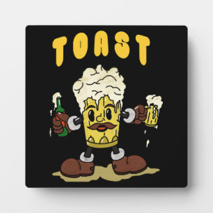 Placa Expositora Mascota de brindis con cerveza