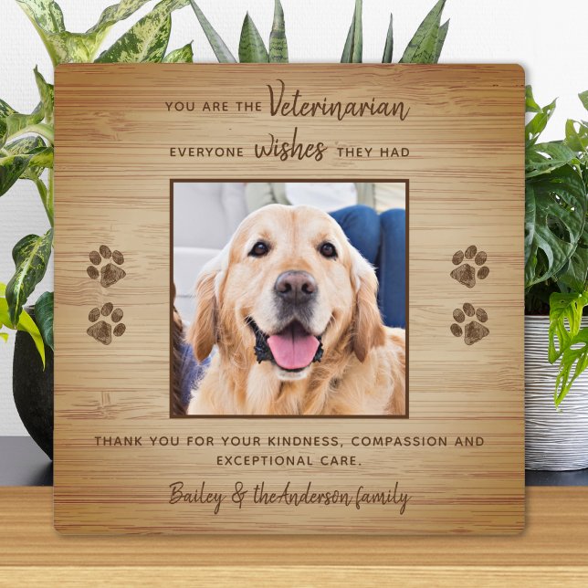 Placa Expositora Mascota de la Apreciación Veterinaria Foto Gracias (Subido por el creador)
