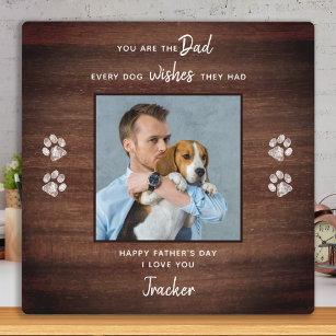 Placa Expositora Mascota de perro y papá personalizado foto Día del