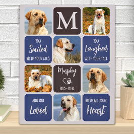 Placa Expositora Mascota Loss Dog Memorial Personalizado Elegante F