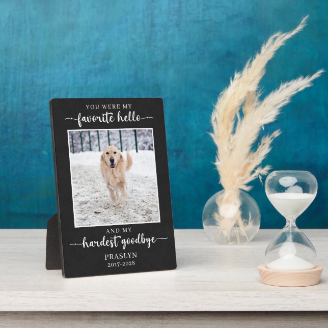 Placa Expositora Mascota Memorial Loss Sympathy Photo (Lado)