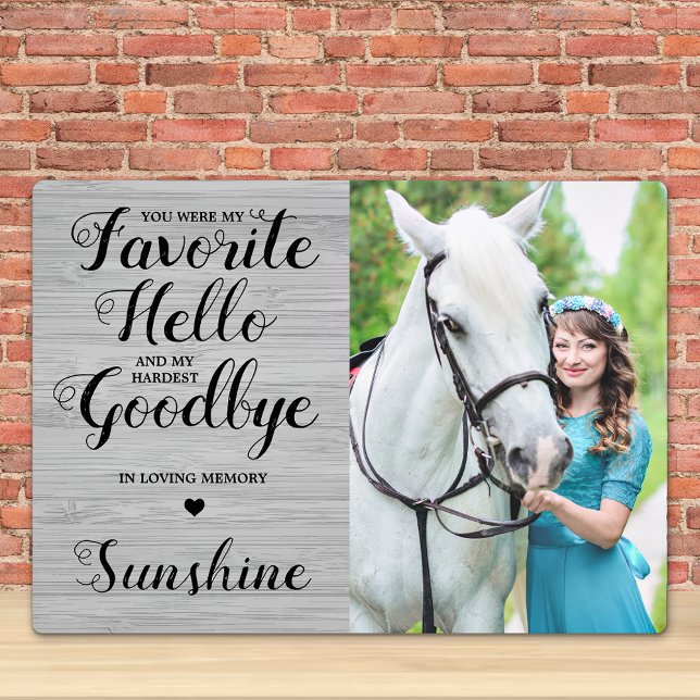 Placa Expositora Mascota Memorial Sympathy Personalized Horse Photo (Subido por el creador)