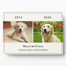 Mascota Perro 2-Foto Nombre Personalizado Memorial